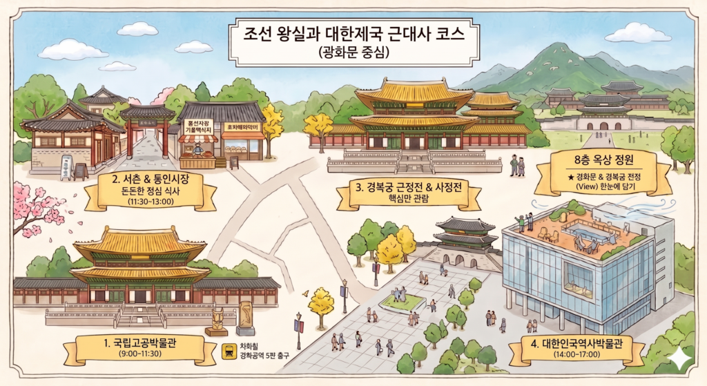 서울 역사 여행 조선 왕실과 대한 제국 근대사 코스 광화문 중심