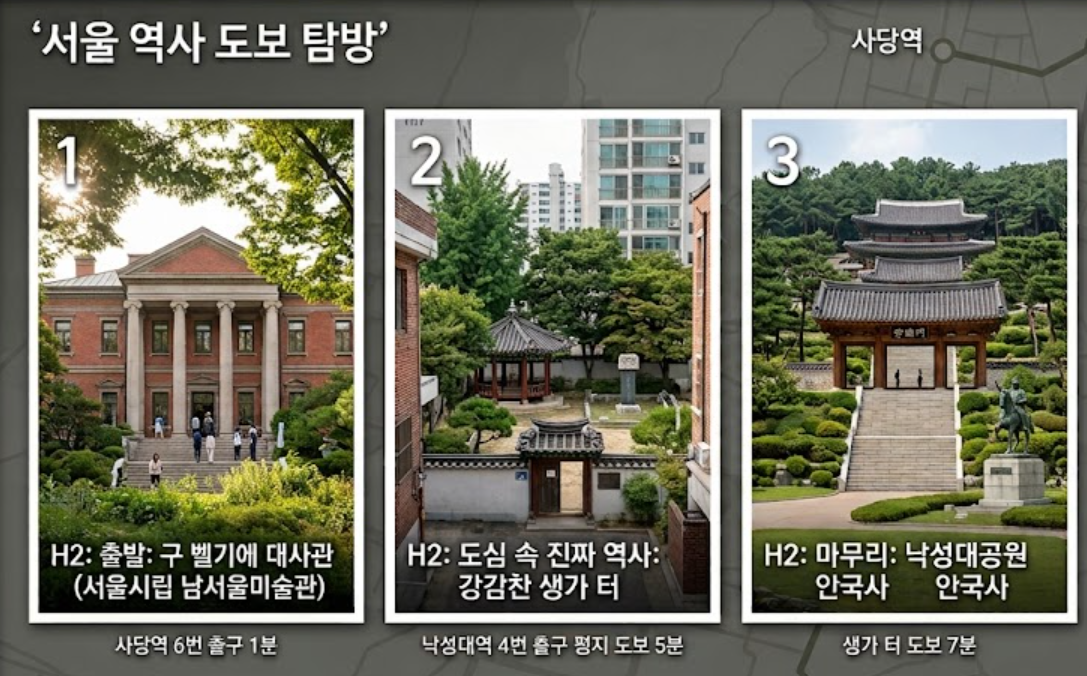 2시간 만에 끝내는 서울 역사 도보 탐방, 길치도 안 헤매는 난이도 최하 힐링 코스 비밀(사당역, 낙성대역)